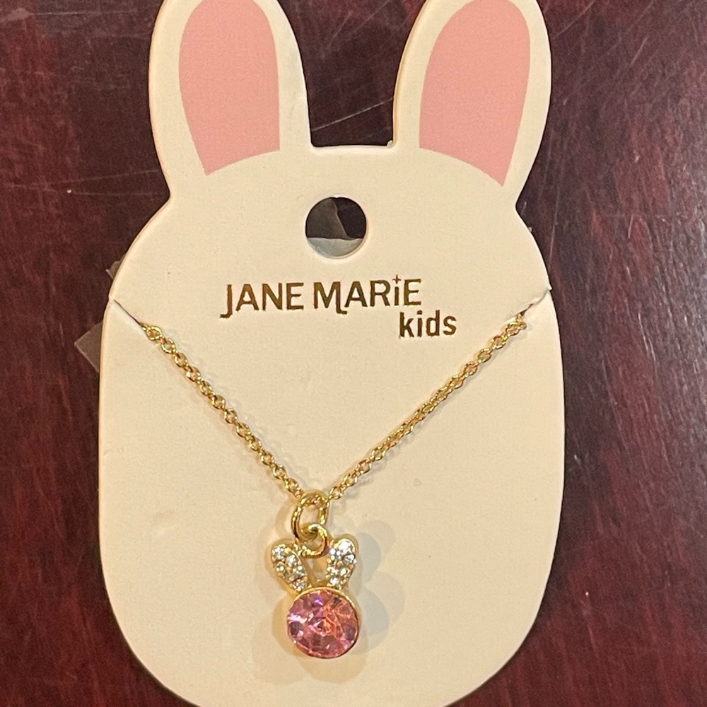 Jane Marie Kids Gold and Pink Bunny Necklace